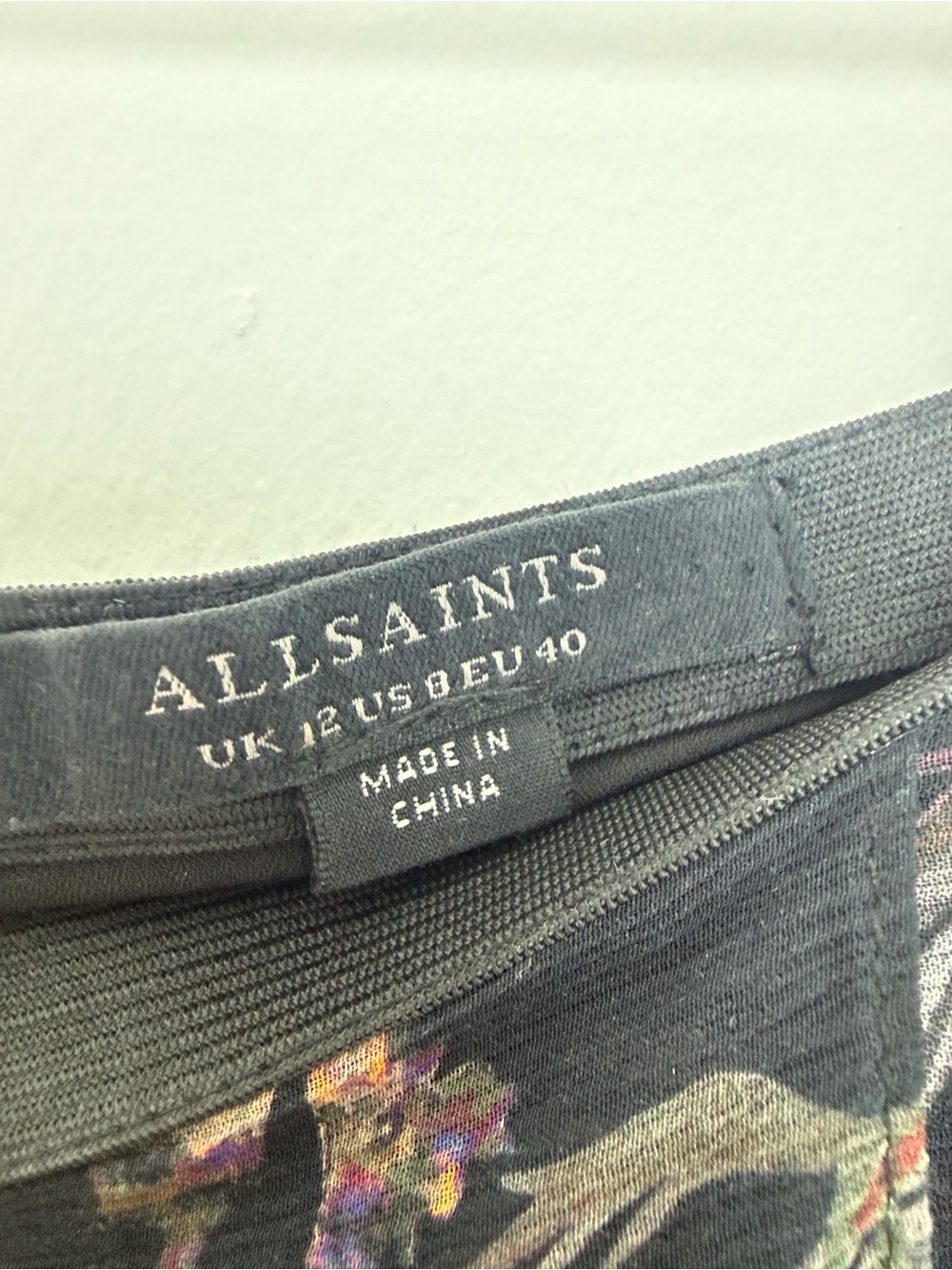 All Saints Asymmetrical Black Floral Skirt - Picture 4 of 5